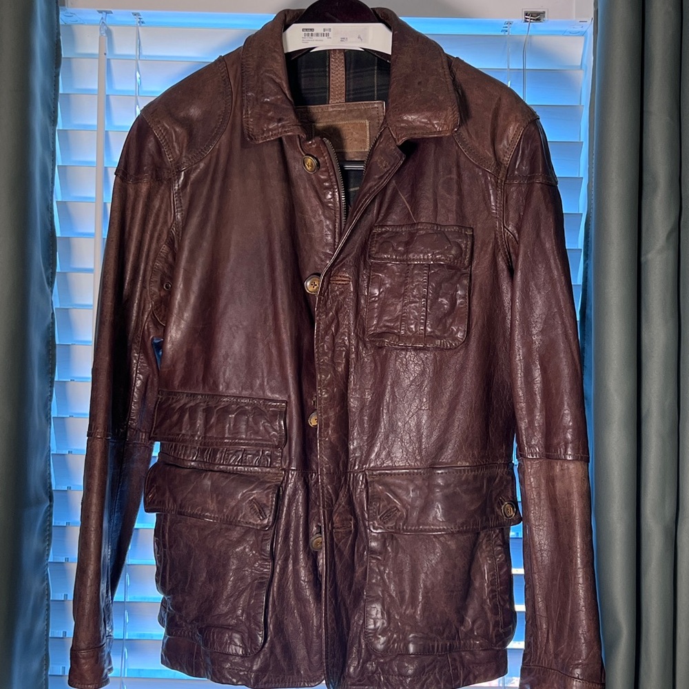 Brown Leather Field Jacket - Unbranded
